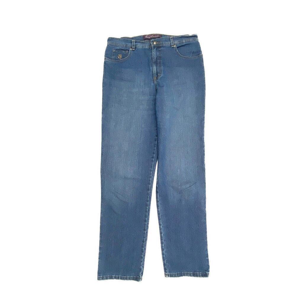 Gloria Vanderbilt Amanda Straight Leg Women's size 12 Dark Wash Blue Denim Jeans